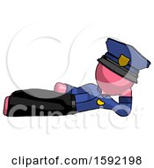Pink Police Man Reclined On Side