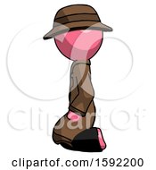 Poster, Art Print Of Pink Detective Man Kneeling Left