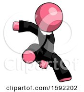Poster, Art Print Of Pink Clergy Man Action Hero Jump Pose