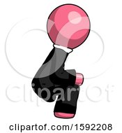 Poster, Art Print Of Pink Clergy Man Squatting Facing Right