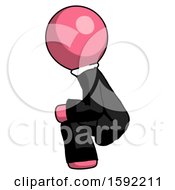 Poster, Art Print Of Pink Clergy Man Squatting Facing Left