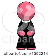 Poster, Art Print Of Pink Clergy Man Squatting Facing Front