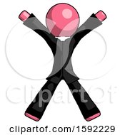 Poster, Art Print Of Pink Clergy Man Jumping Or Flailing