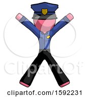 Poster, Art Print Of Pink Police Man Jumping Or Flailing