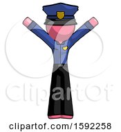 Poster, Art Print Of Pink Police Man With Arms Out Joyfully