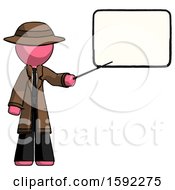 Poster, Art Print Of Pink Detective Man Giving Presentation In Front Of Dry-Erase Board