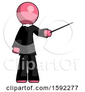 Poster, Art Print Of Pink Clergy Man Teacher Or Conductor With Stick Or Baton Directing