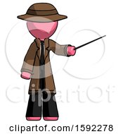 Poster, Art Print Of Pink Detective Man Teacher Or Conductor With Stick Or Baton Directing