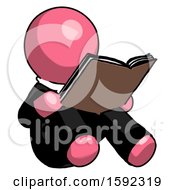 Poster, Art Print Of Pink Clergy Man Reading Book While Sitting Down