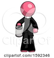 Poster, Art Print Of Pink Clergy Man Begger Holding Can Begging Or Asking For Charity