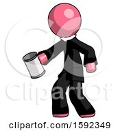 Poster, Art Print Of Pink Clergy Man Begger Holding Can Begging Or Asking For Charity Facing Left