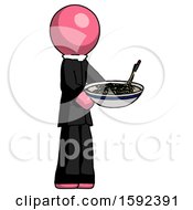 Poster, Art Print Of Pink Clergy Man Holding Noodles Offering To Viewer