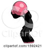 Poster, Art Print Of Pink Clergy Man With Headache Or Covering Ears Turned To His Left