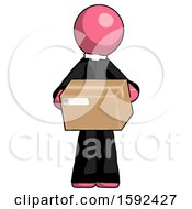 Poster, Art Print Of Pink Clergy Man Holding Box Sent Or Arriving In Mail