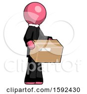 Poster, Art Print Of Pink Clergy Man Holding Package To Send Or Recieve In Mail