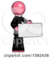 Poster, Art Print Of Pink Clergy Man Presenting Large Envelope