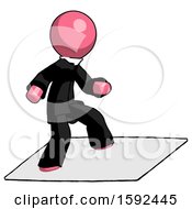Poster, Art Print Of Pink Clergy Man On Postage Envelope Surfing