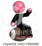 Poster, Art Print Of Pink Clergy Man Sitting On Giant Football