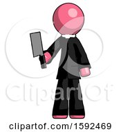 Poster, Art Print Of Pink Clergy Man Holding Meat Cleaver