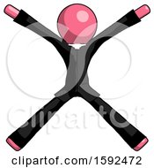 Poster, Art Print Of Pink Clergy Man With Arms And Legs Stretched Out