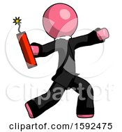 Poster, Art Print Of Pink Clergy Man Throwing Dynamite