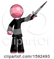 Poster, Art Print Of Pink Clergy Man Holding Sword In The Air Victoriously