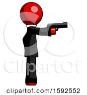 Poster, Art Print Of Red Clergy Man Firing A Handgun