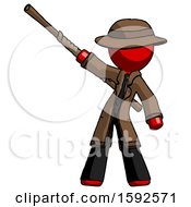 Poster, Art Print Of Red Detective Man Bo Staff Pointing Up Pose