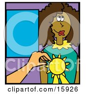 Teacher Giving An African American Girl An Award For An Educational Feat Clipart Illustration by Andy Nortnik