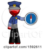 Poster, Art Print Of Red Police Man Holding A Large Compass