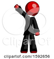 Red Clergy Man Waving Emphatically With Right Arm