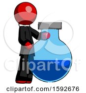 Poster, Art Print Of Red Clergy Man Standing Beside Large Round Flask Or Beaker