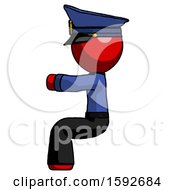 Red Police Man Sitting Or Driving Position