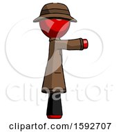 Red Detective Man Pointing Right