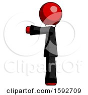 Red Clergy Man Pointing Left