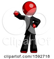 Red Clergy Man Waving Right Arm With Hand On Hip