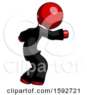 Poster, Art Print Of Red Clergy Man Sneaking While Reaching For Something