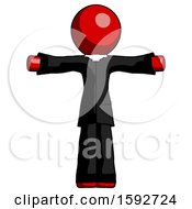 Poster, Art Print Of Red Clergy Man T-Pose Arms Up Standing