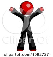 Poster, Art Print Of Red Clergy Man Surprise Pose Arms And Legs Out