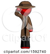 Poster, Art Print Of Red Detective Man Soldier Salute Pose