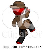 Poster, Art Print Of Red Detective Man Kick Pose Start