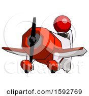Poster, Art Print Of Red Clergy Man Flying In Geebee Stunt Plane Viewed From Below