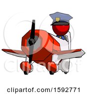 Poster, Art Print Of Red Police Man Flying In Geebee Stunt Plane Viewed From Below