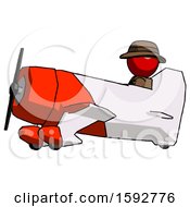 Poster, Art Print Of Red Detective Man In Geebee Stunt Aircraft Side View