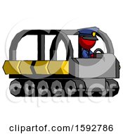 Poster, Art Print Of Red Police Man Driving Amphibious Tracked Vehicle Side Angle View