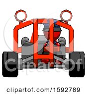 Poster, Art Print Of Red Police Man Riding Sports Buggy Front View