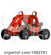 Poster, Art Print Of Red Detective Man Riding Sports Buggy Side Angle View