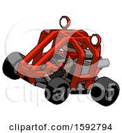 Poster, Art Print Of Red Detective Man Riding Sports Buggy Side Top Angle View