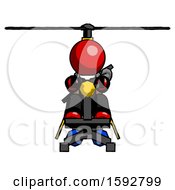 Poster, Art Print Of Red Clergy Man Flying In Gyrocopter Front View