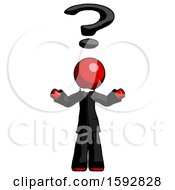 Poster, Art Print Of Red Clergy Man With Question Mark Above Head Confused